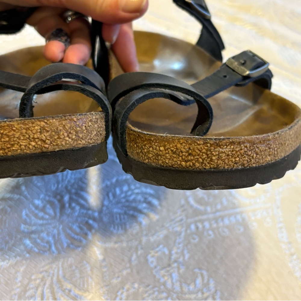 Birkenstock Mayari - Size 39 - Womens 8-8.5/ Mens 7.  EUC Oiled Leather Blue - Picture 8 of 11